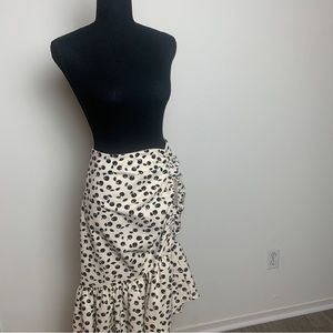 Anthropologie Black and cream cherry skirt